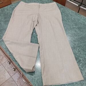 Isaac Mizrahi Dress Pants Womens 14 Brown Wool Blend Woven Straight Leg Career